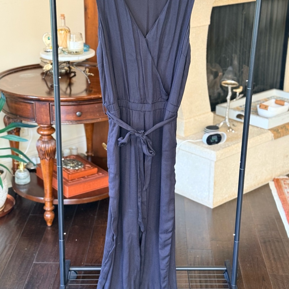 Gilli Deep Blue V-Neck Jumpsuit
